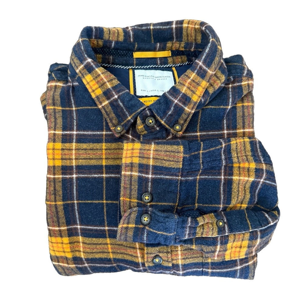 Dawson & Brooks American Flannel Style Shirt Men's L Plaid Button Down Cotton